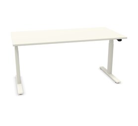 Zit/sta thuiswerkplek afm. 120x80 cm met wit blad onderstel wit