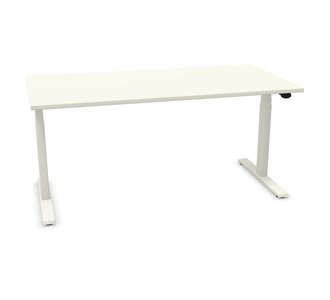 Zit/sta thuiswerkplek afm. 140x80 cm met wit blad onderstel wit